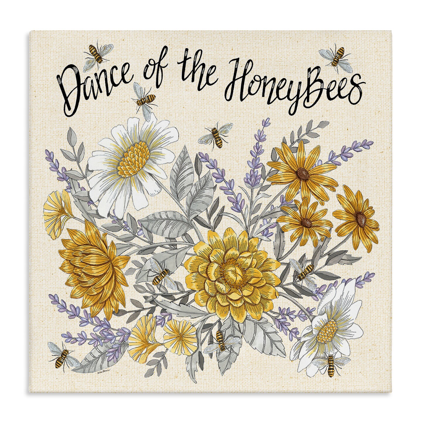 Stupell Industries Dance of Honeybees Canvas Wall Art Design by Deb Strain