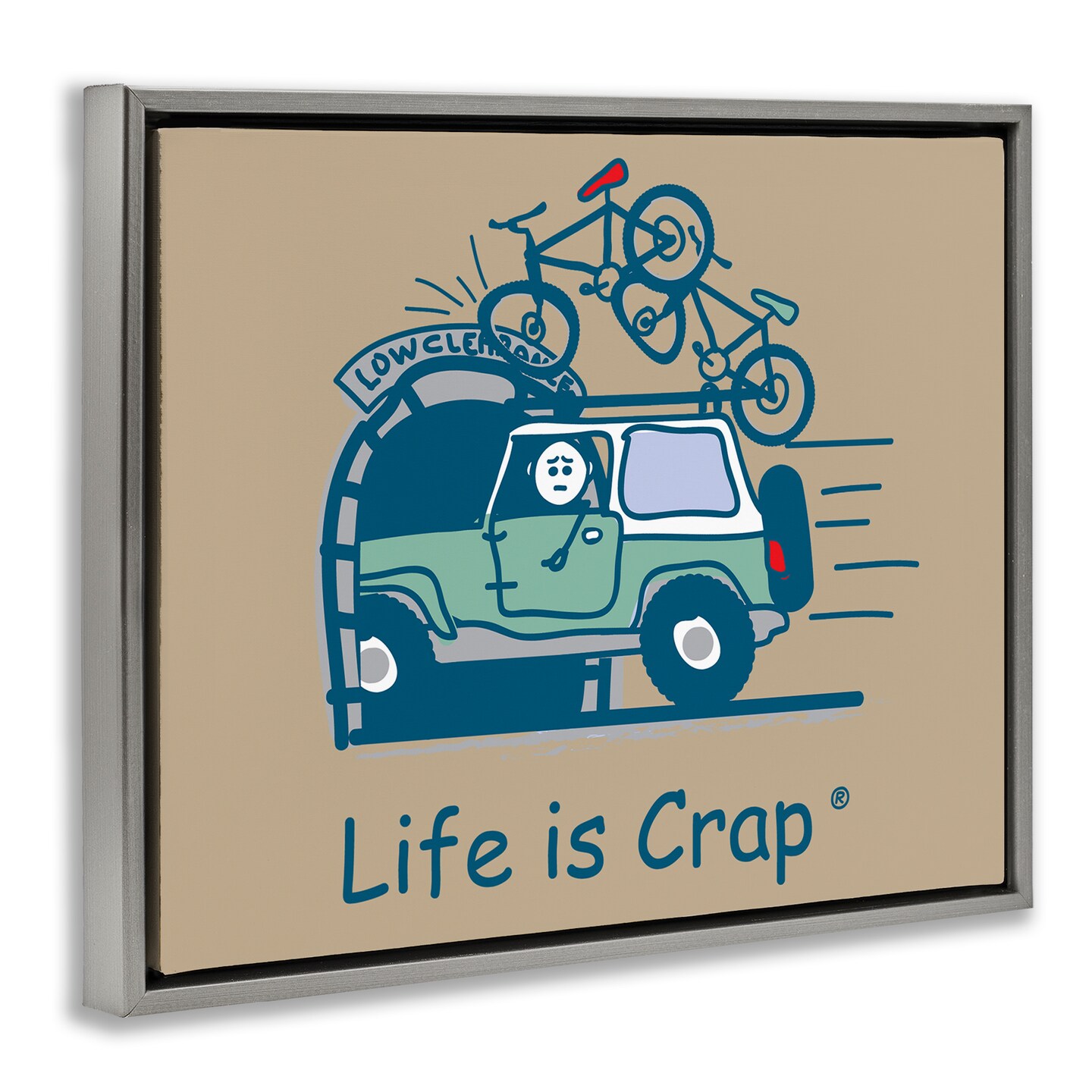 Stupell Industries Falling Bikes Overpass Framed Floater Canvas Wall Art Design by LIC