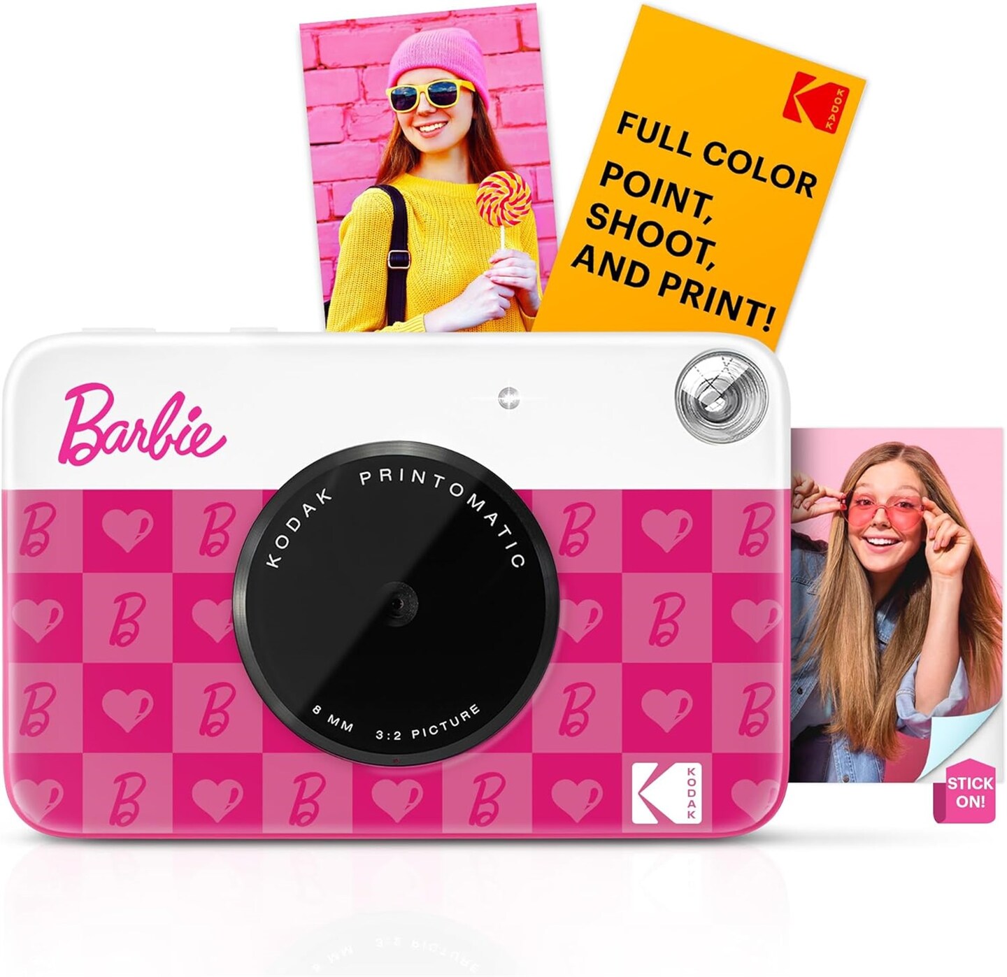 Kodak x Barbie Printomatic Instant Print Camera, Iconic Style Case + Zink Paper (20 Sheets) - Bundle