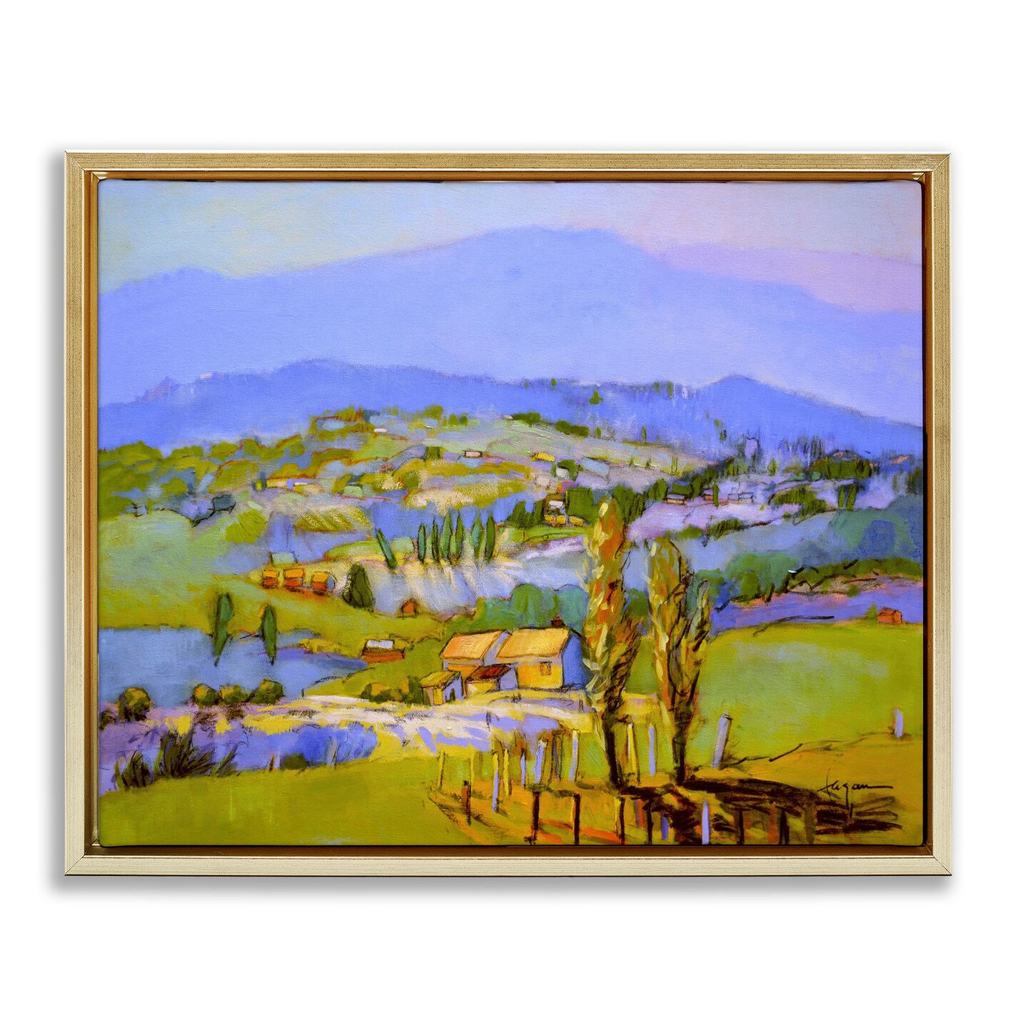 Stupell Industries Classic Countryside Mountains Framed Floater Canvas Wall Art Design by Dorothy Fagan