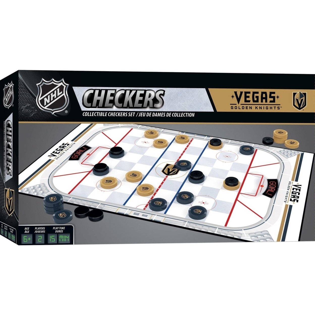 Las Vegas Golden Knights Checkers Board Game Officially Licensed Nhl 13X21 Inches