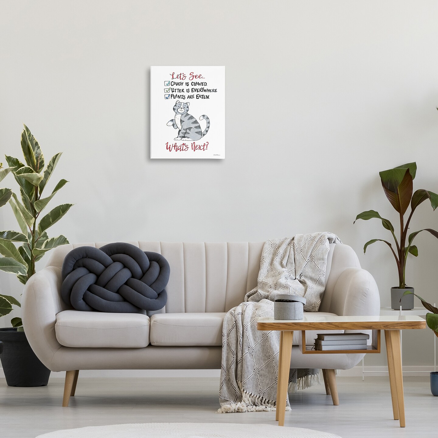 Stupell Industries Funny Troublemaker Cat Canvas Wall Art Design by Deb Strain