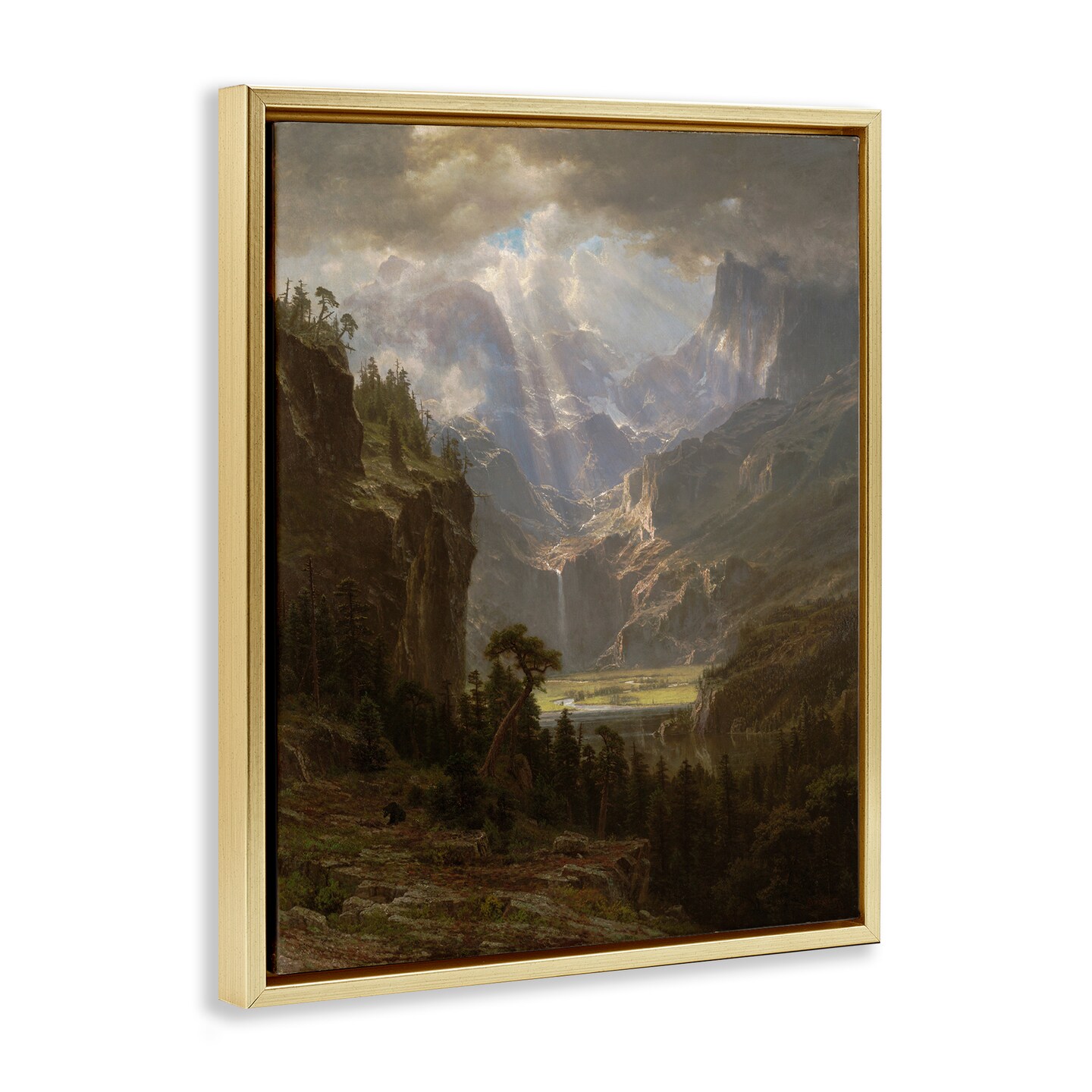 Stupell Industries Classic Bierstadt Rocky Mountains Framed Floater Canvas Wall Art Design by one1000paintings