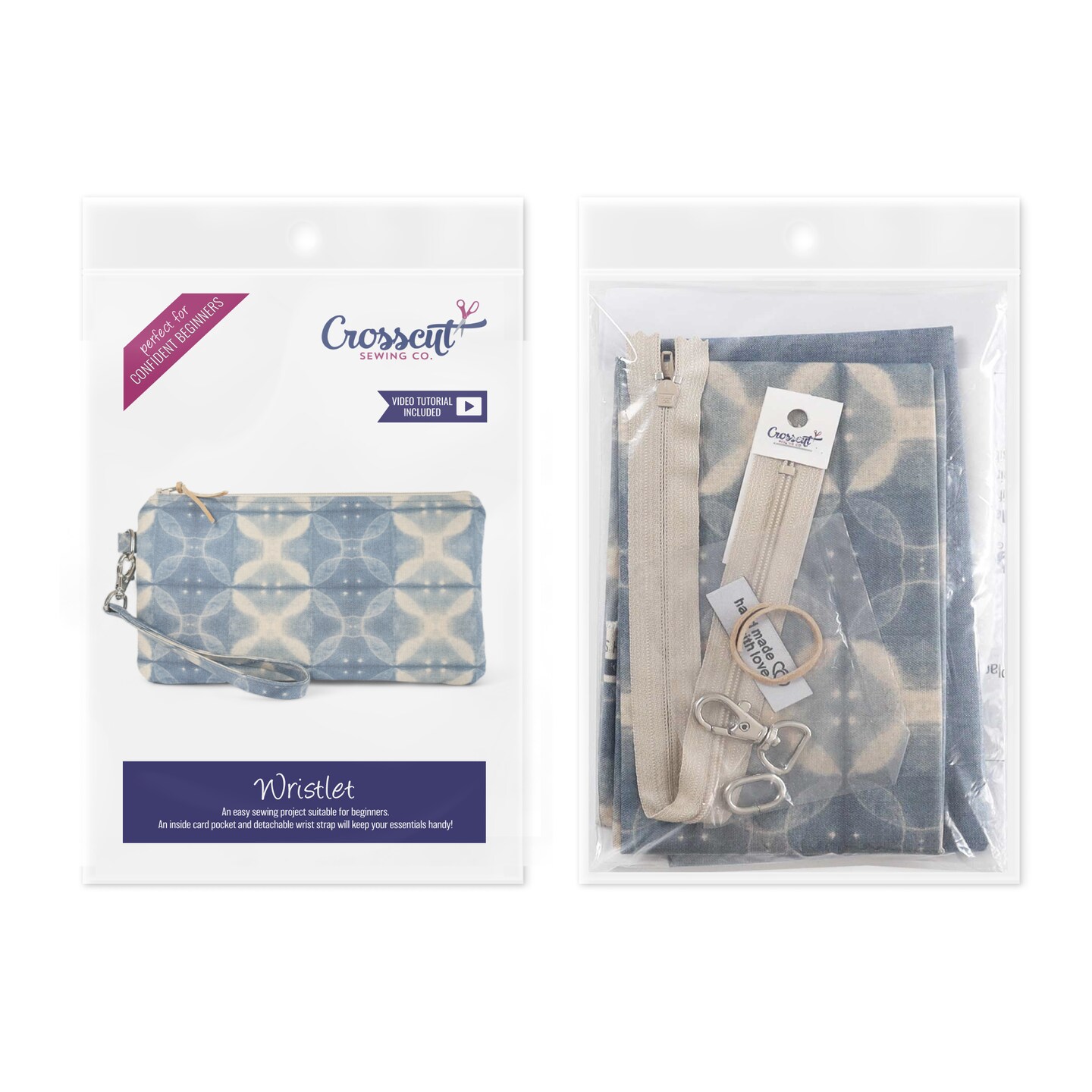Crosscut Sewing Co.&#xAE; Wristlet Sewing Kit - Beginner Sewing Project Kit