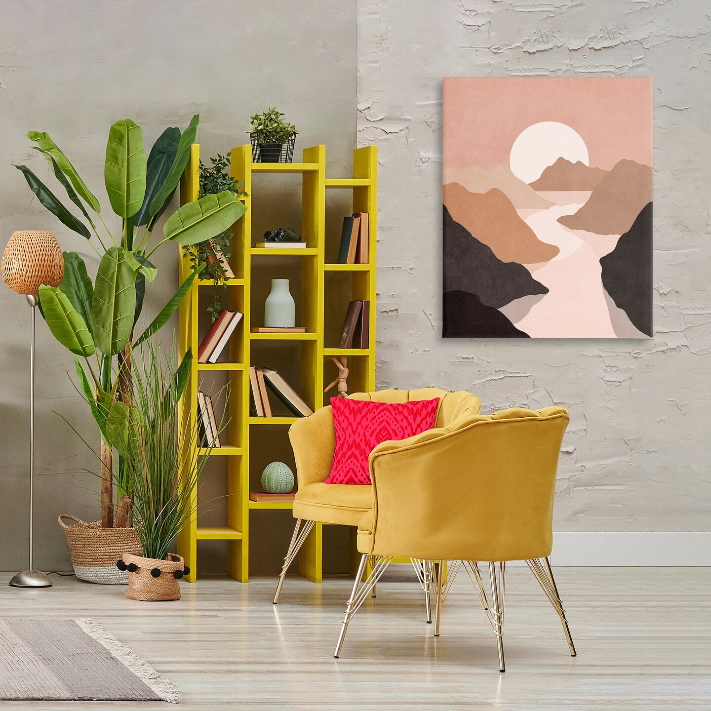 Stupell Industries Rust Boho Stream Canvas Wall Art Design by Nataly White