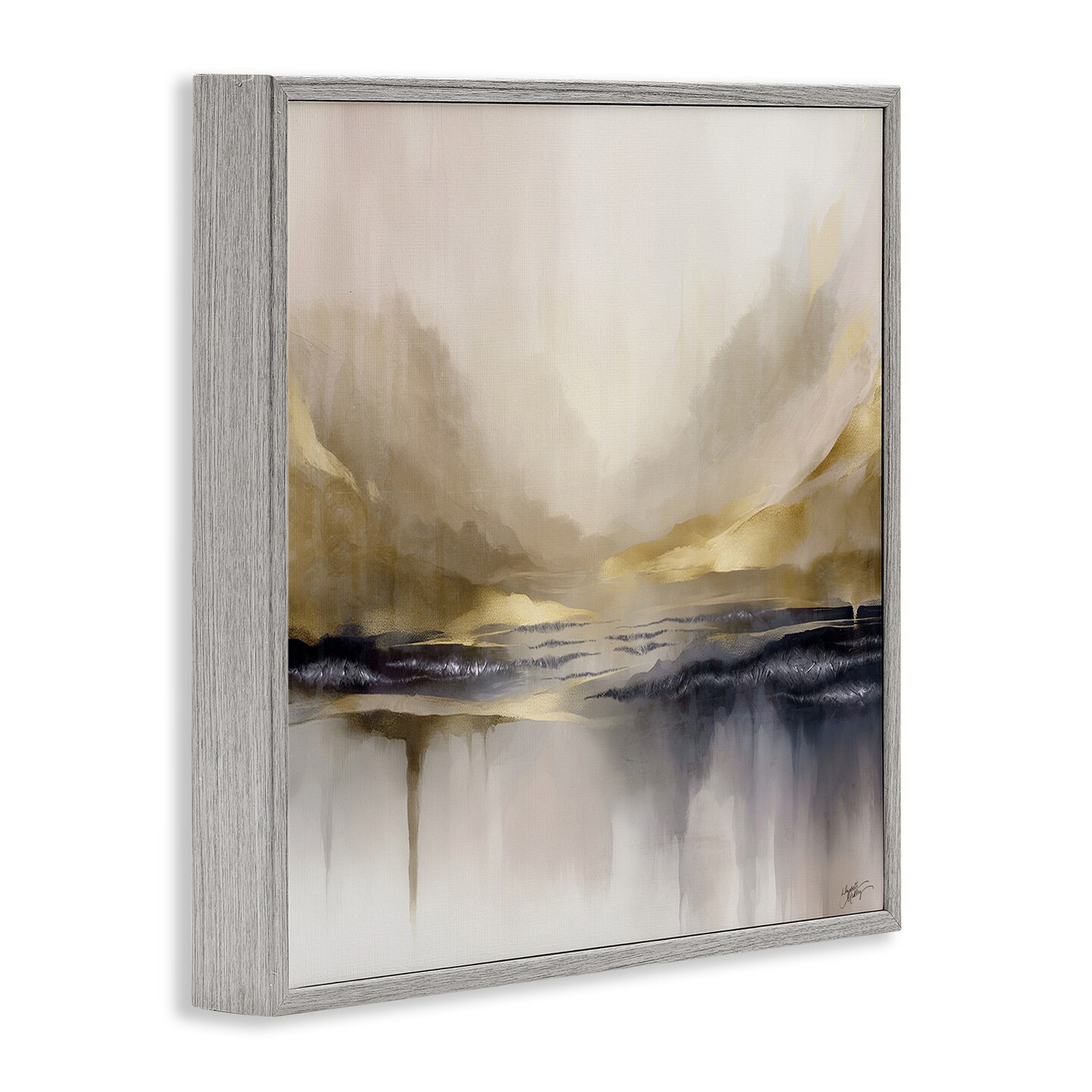 Stupell Industries Abstract Meadow Gold Accent Framed Giclee Wall Art Design by Elizabeth Medley