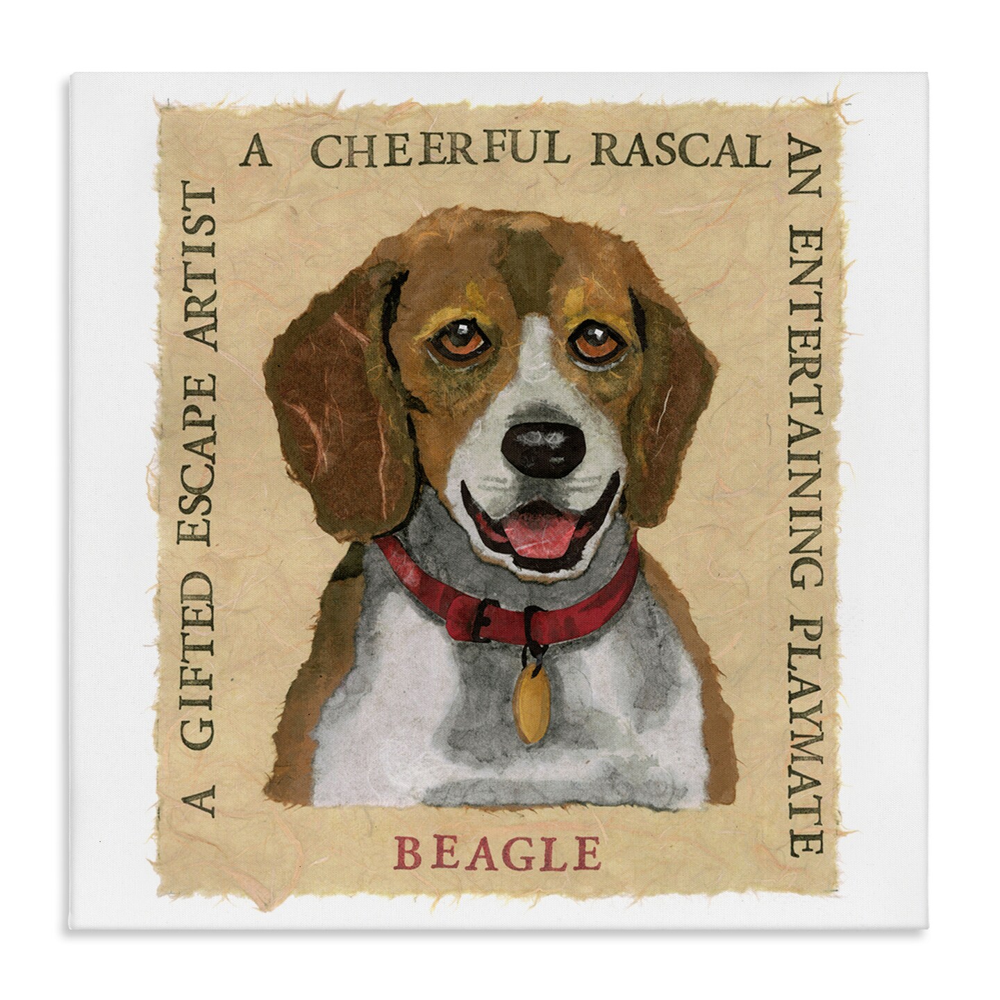Stupell Industries Fun Beagle Pet Phrases Canvas Wall Art Design by Nancy Overton