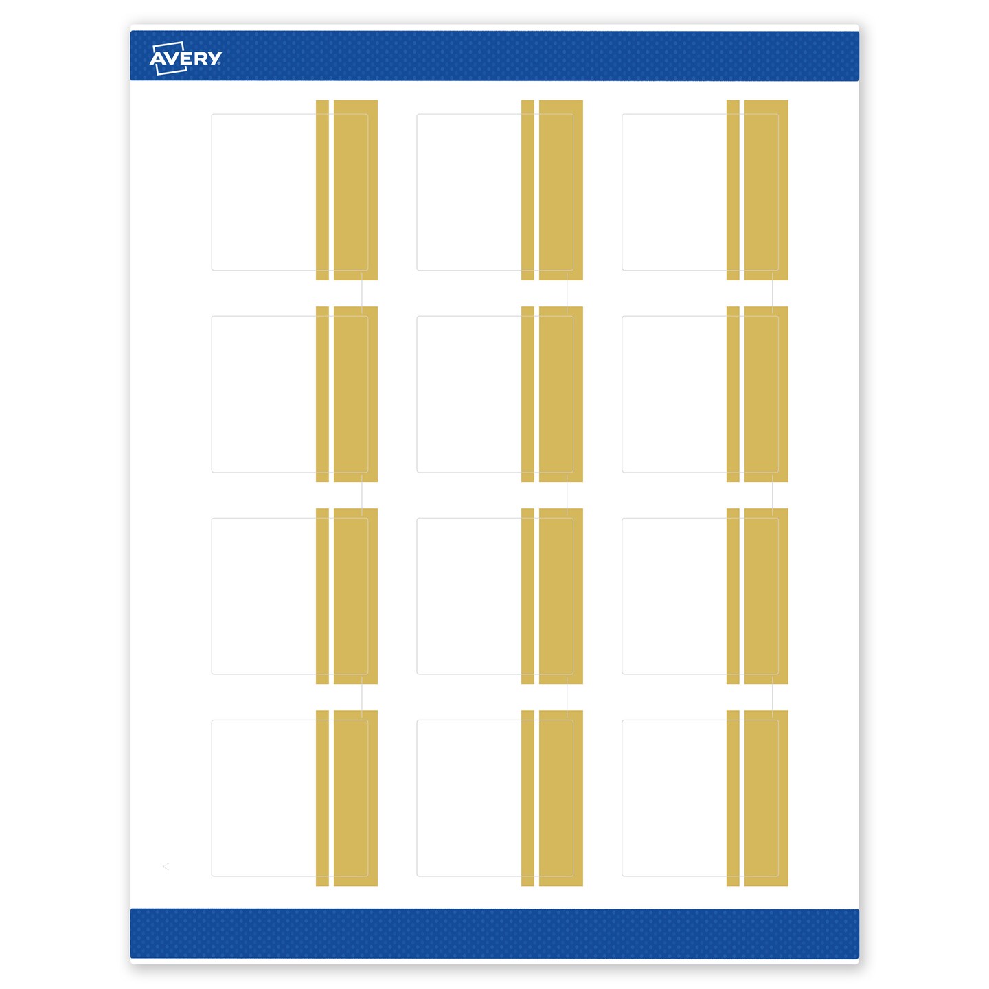 Avery Printable Square Labels, Gold Double-Dipped Edge, 2&#x22; x 2&#x22;, Matte White Square Labels, Permanent, Laser/Inkjet, 120ct, Great for Product Labels