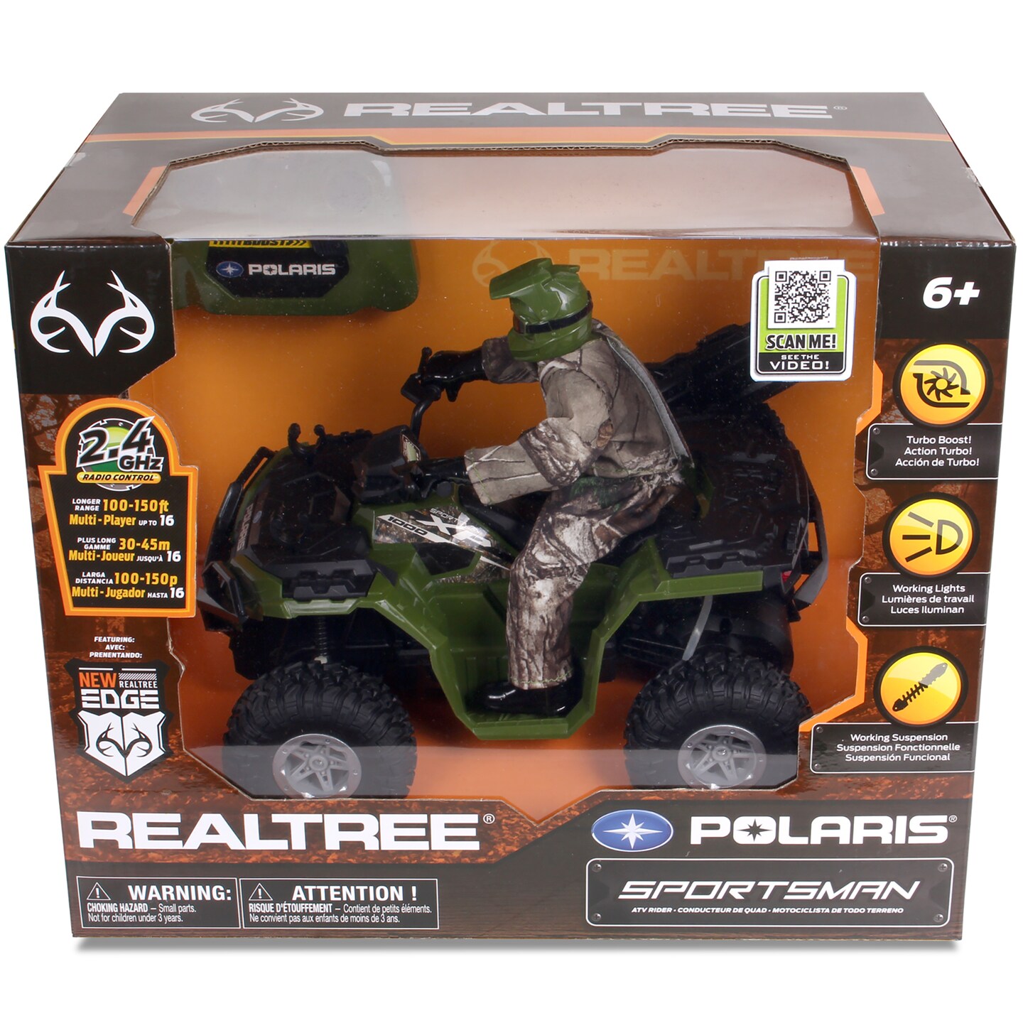 NKOK RealTree 1:8 Scale RC Polaris Sportsman XP 1000 w/ Turbo Boost & Rider