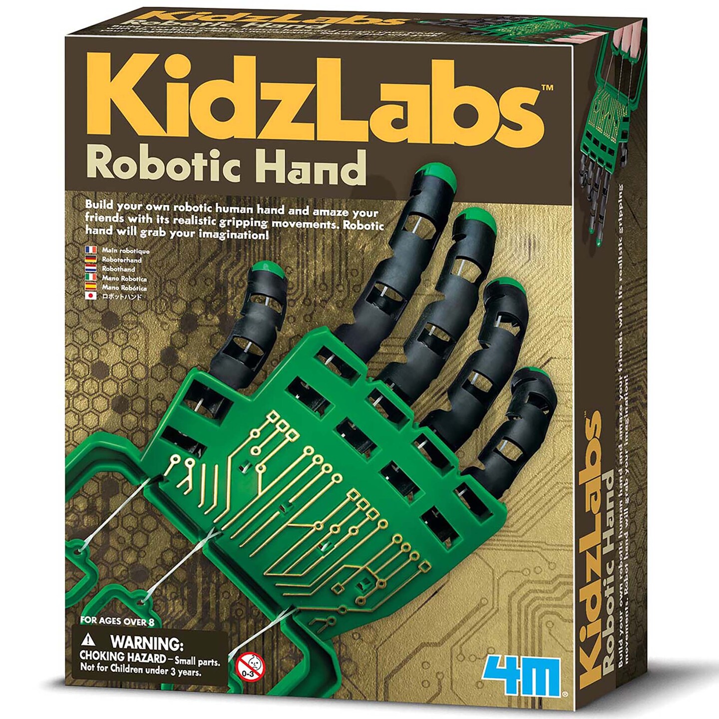 4M: KidzLabs: Robotic Hand - Build Your Own, Gripping Movements Toy Hand Kit, DIY Science Gadget Craft, Explore Animation Principles, STEM Set Kids 8+