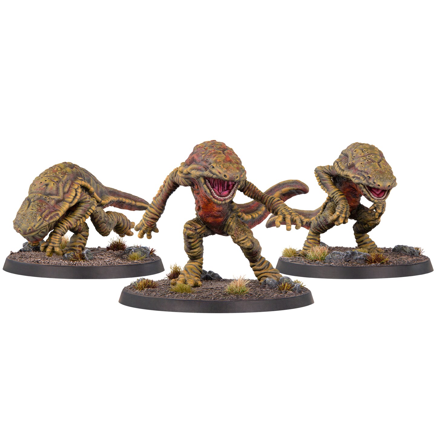 Modiphius Entertainment: Fallout Miniatures: Creatures - Gulpers - 3 Resin Figures & Scenic Bases, Unpainted & Unassembled, Tabletop PRG Set, Licensed