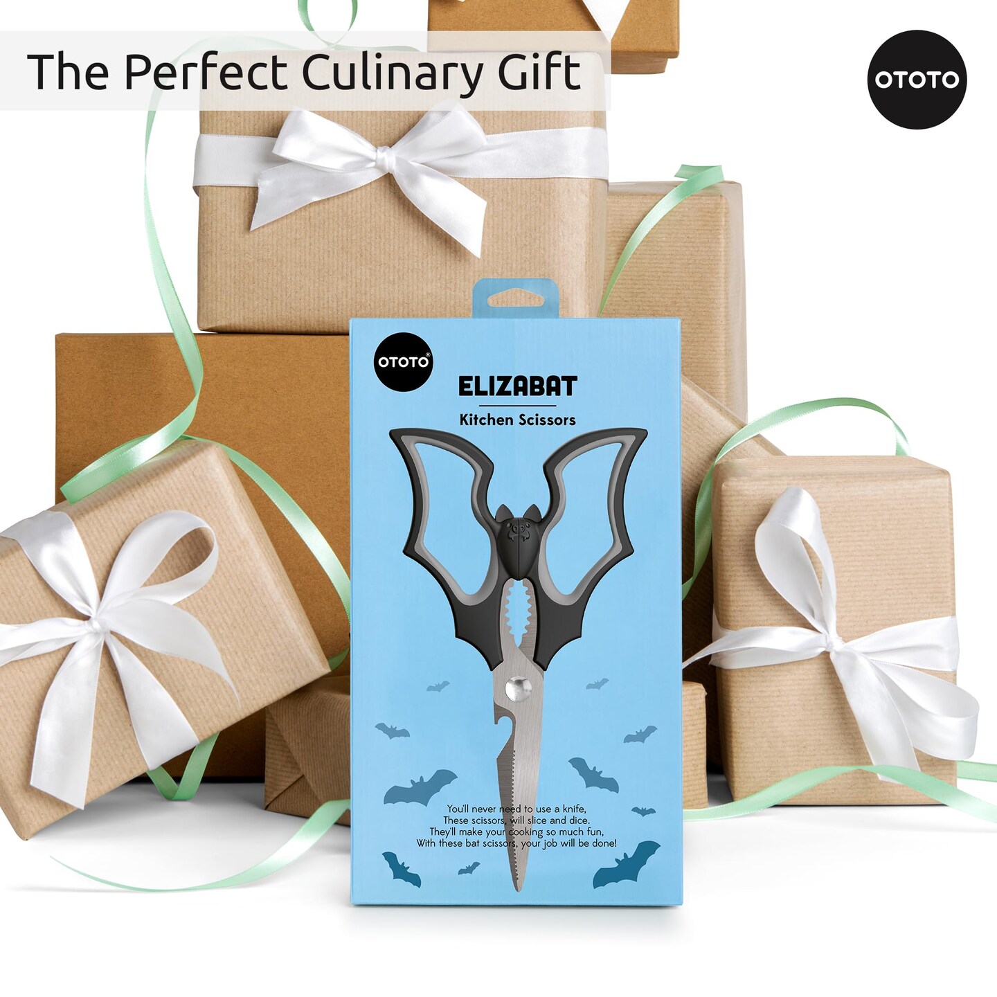 Elizabat Kitchen Scissors - Goth Cute Bat Kitchen Shears, Gothic Scissors Utensils - Cute Gadgets