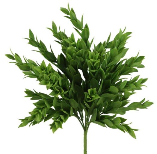 12" Artificial Ruscus Bush | Faux Greenery Stem for Floral Arrangements & Home Decor (PF172532)