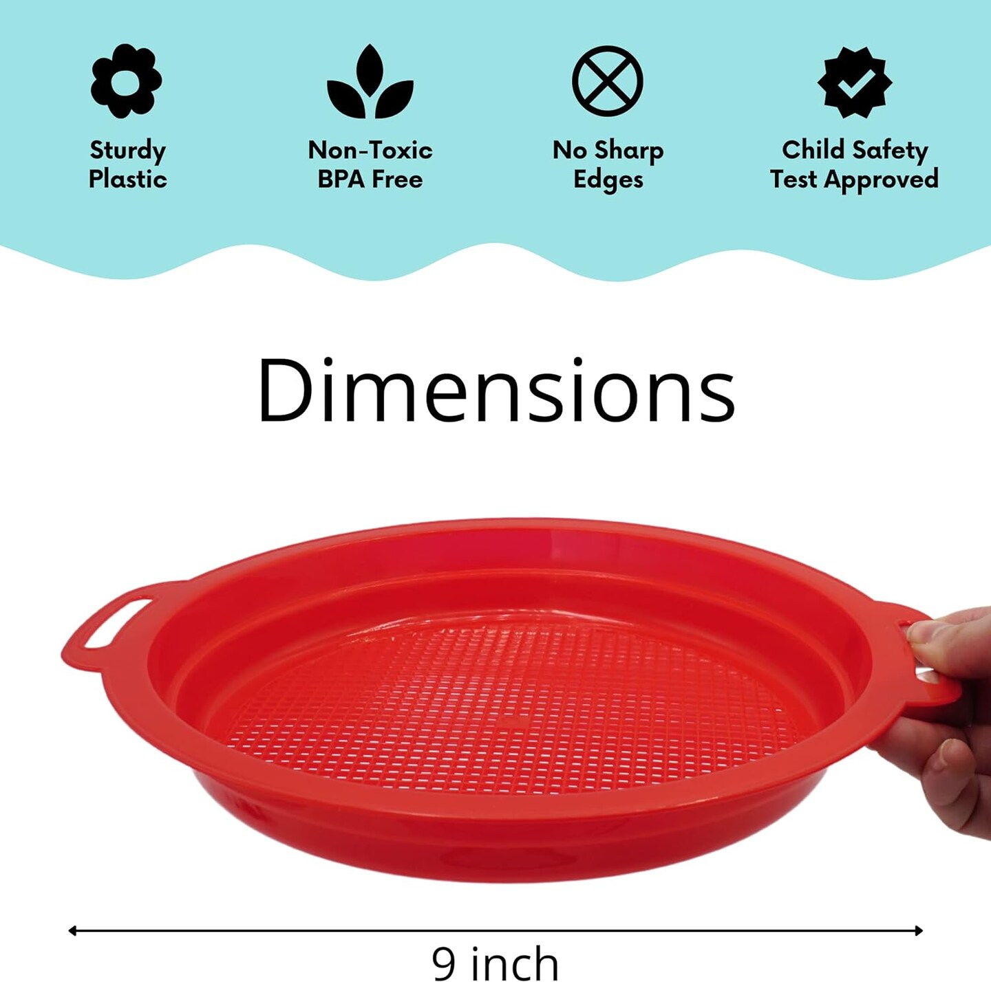 4E&#x27;s Novelty 4 Pack Sand Sifter &#x2013; 8.75&#x22; Sandbox Toys, Kids Sand Toys, Rock Strainer