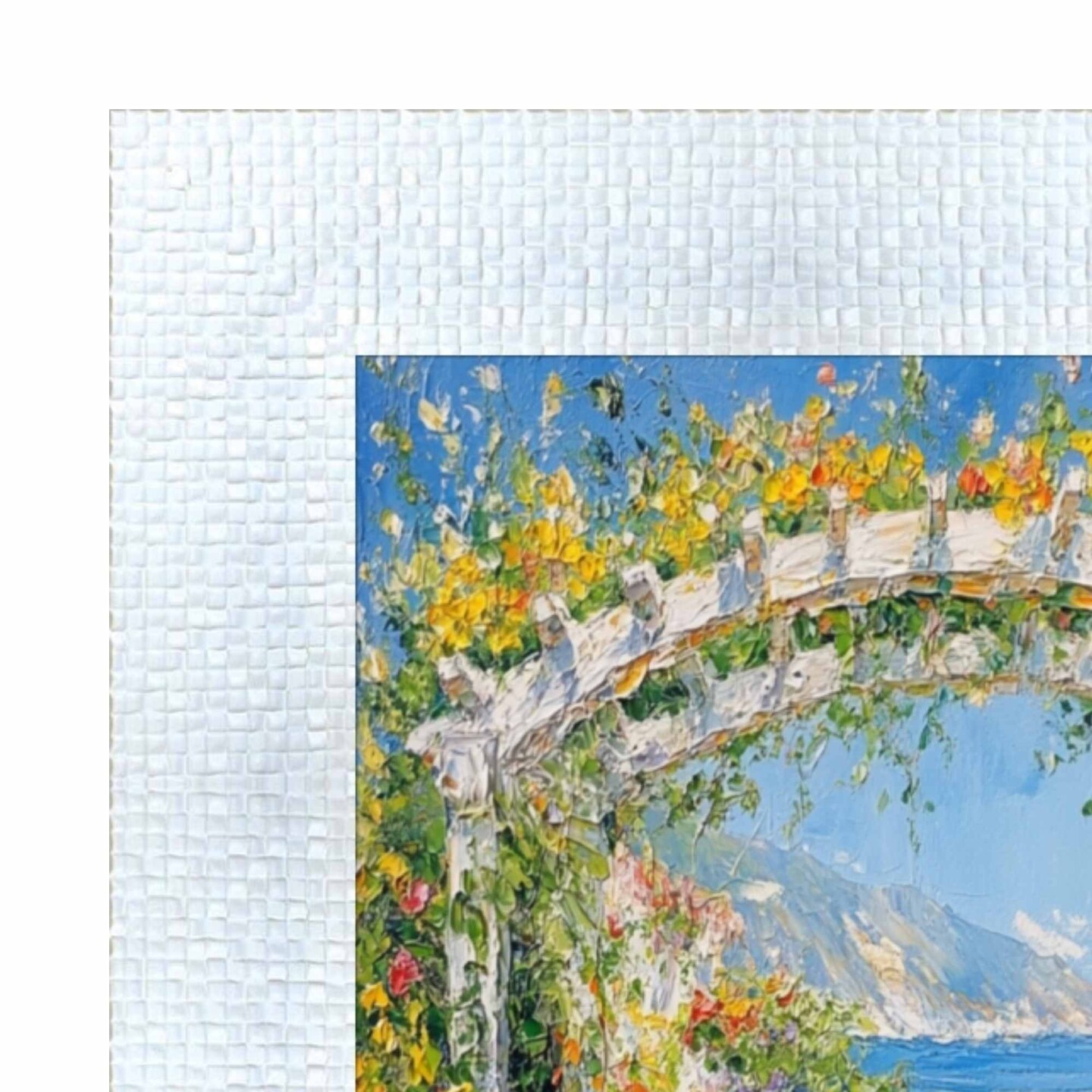 Wide Bright White Glitter Gloss Picture Frame 12x36 frame