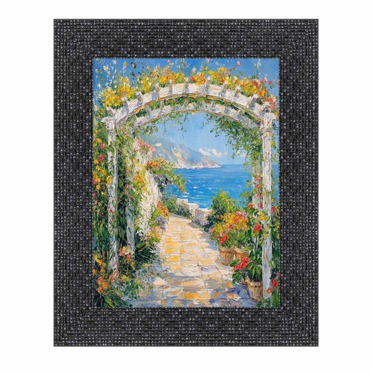 Modern Retro Glossy Black Glitter Picture Frame 12x24 frame