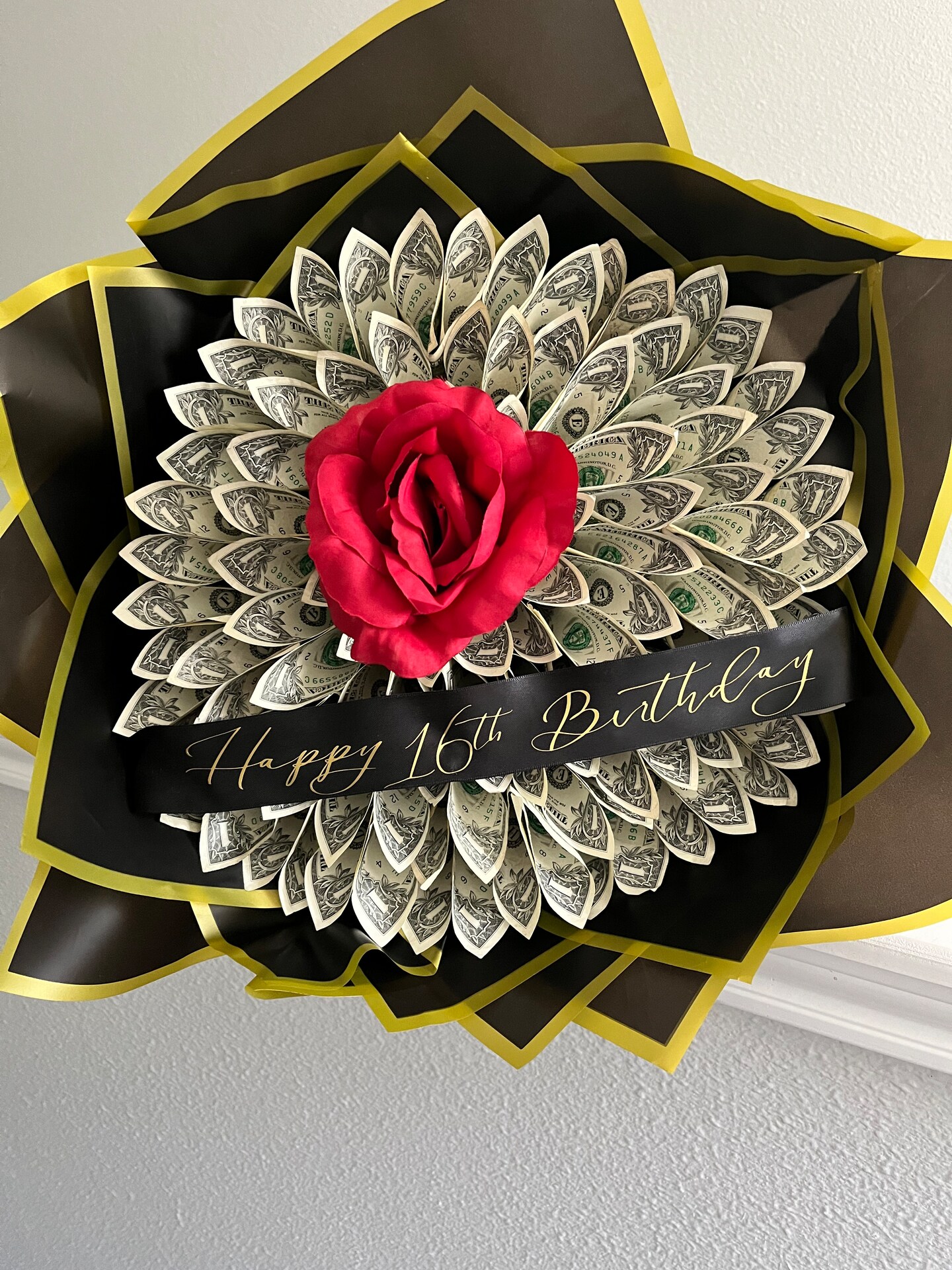 50 Dollar Money Bouquet for Birthdays, Holiday Presents, Graduation, Baby Shower, All Occasions