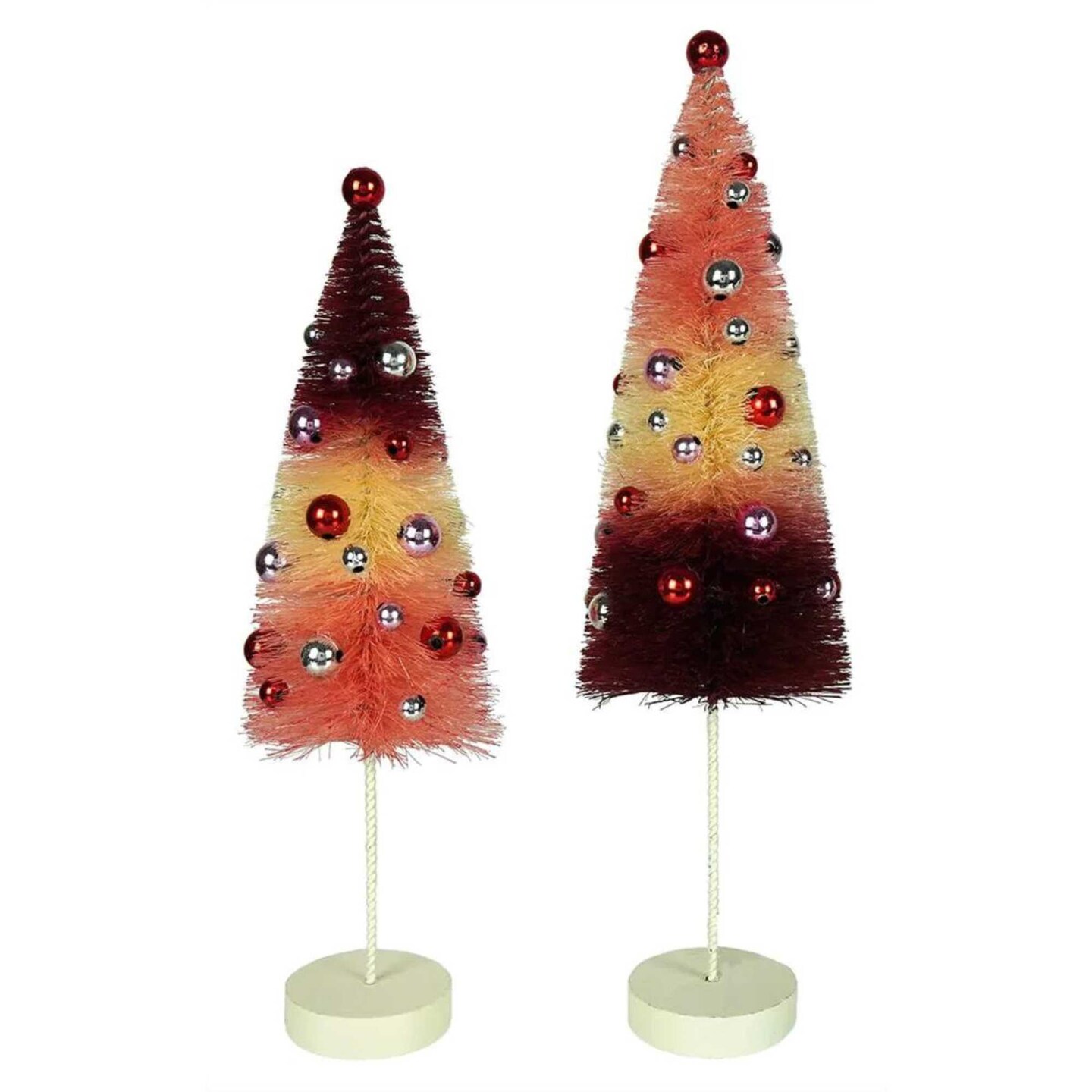 Bethany Lowe 11.0 Inch Valentine Tricolored Trees Valentine Decorative Tree Set , Multi Seasonal Decor Romance Beads Love