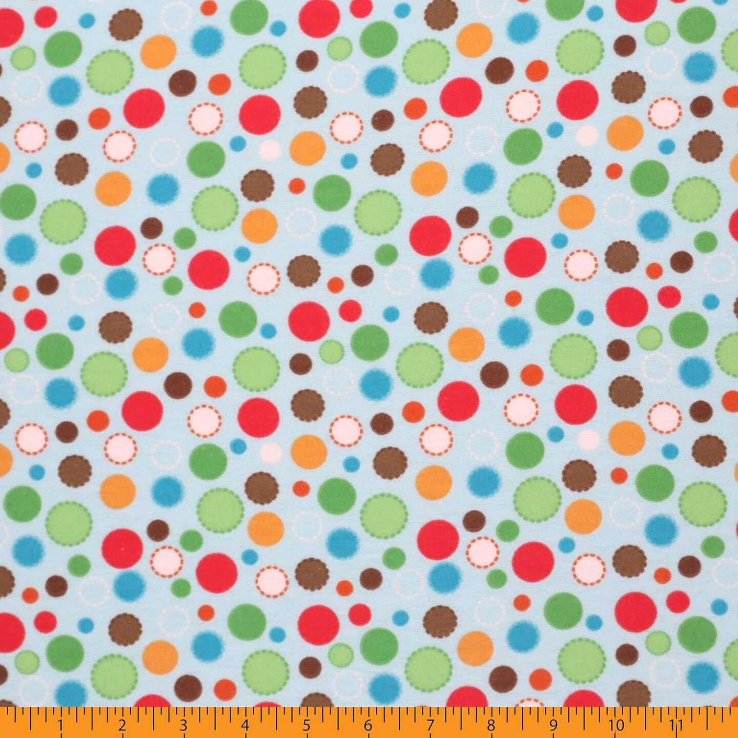 Mook Fabrics Multi Circle Flannel Fabric [43 in. Wide] - By The Yard