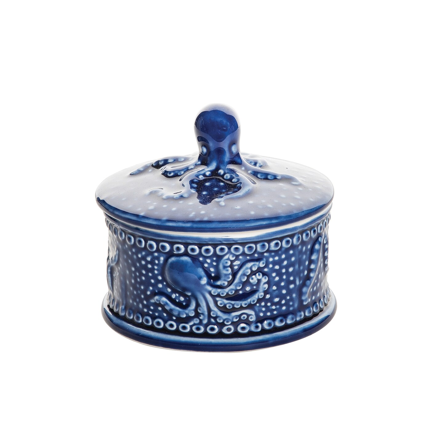3.5&#x22; x 4&#x22; Decorative Small Octopus Porcelain Drinkware Serveware Condiment Canister