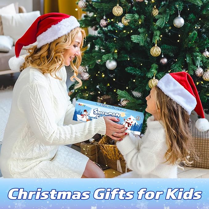 Christmas Crafts for Kids, 9 Pack DIY Build a Snowman Kit for Kids, Christmas Gifts for Kids, Stocking Stuffers for Kids, DIY Air Dry Modeling Clay Snowman, Decor Creative Xmas Crafts Gift