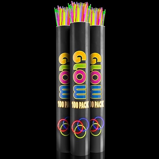 300 Glow Sticks Necklaces 22 inch Glow in The Dark Halloween Party Supplies Glow in The Dark Light Up Glow Party Decorations
