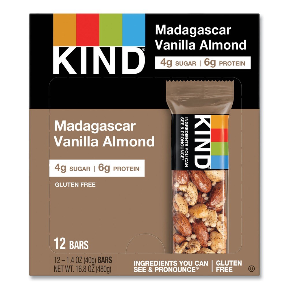 KIND 1.4 oz. Nuts and Spices Bar - Madagascar Vanilla Almond (12/Box)