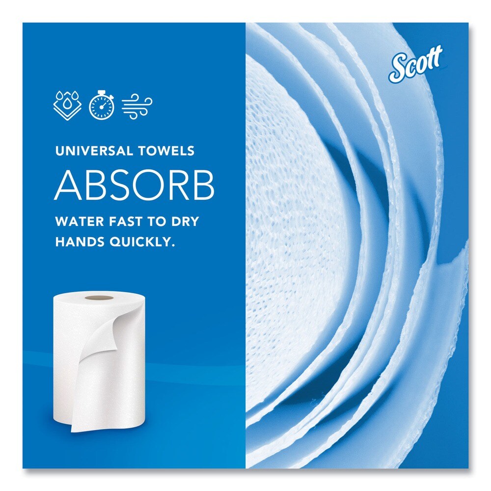 Scott 8 in. x 1000 ft. 1.5 in. Core 1-Ply Essential High Capacity Hard Roll Towels - White (6 Rolls/Carton)