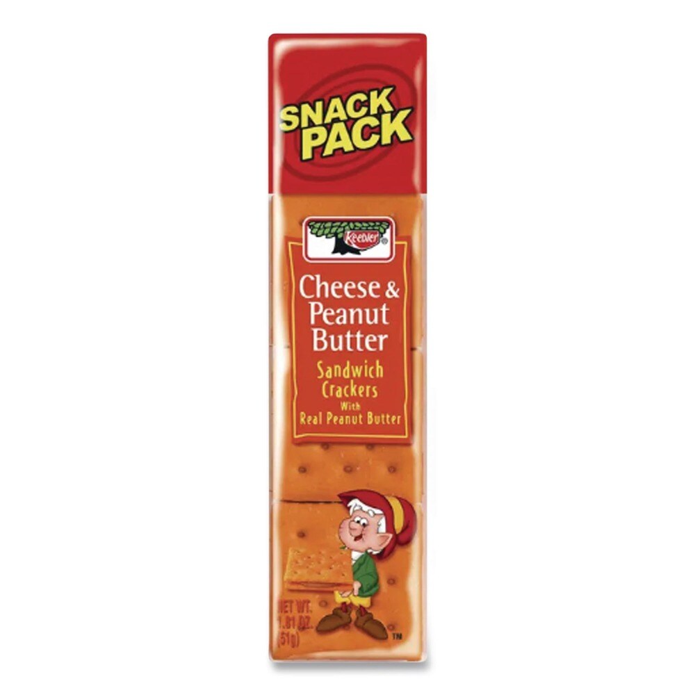 Keebler 8-Piece Snack Pack Sandwich Crackers - Cheese and Peanut Butter (12/Box)