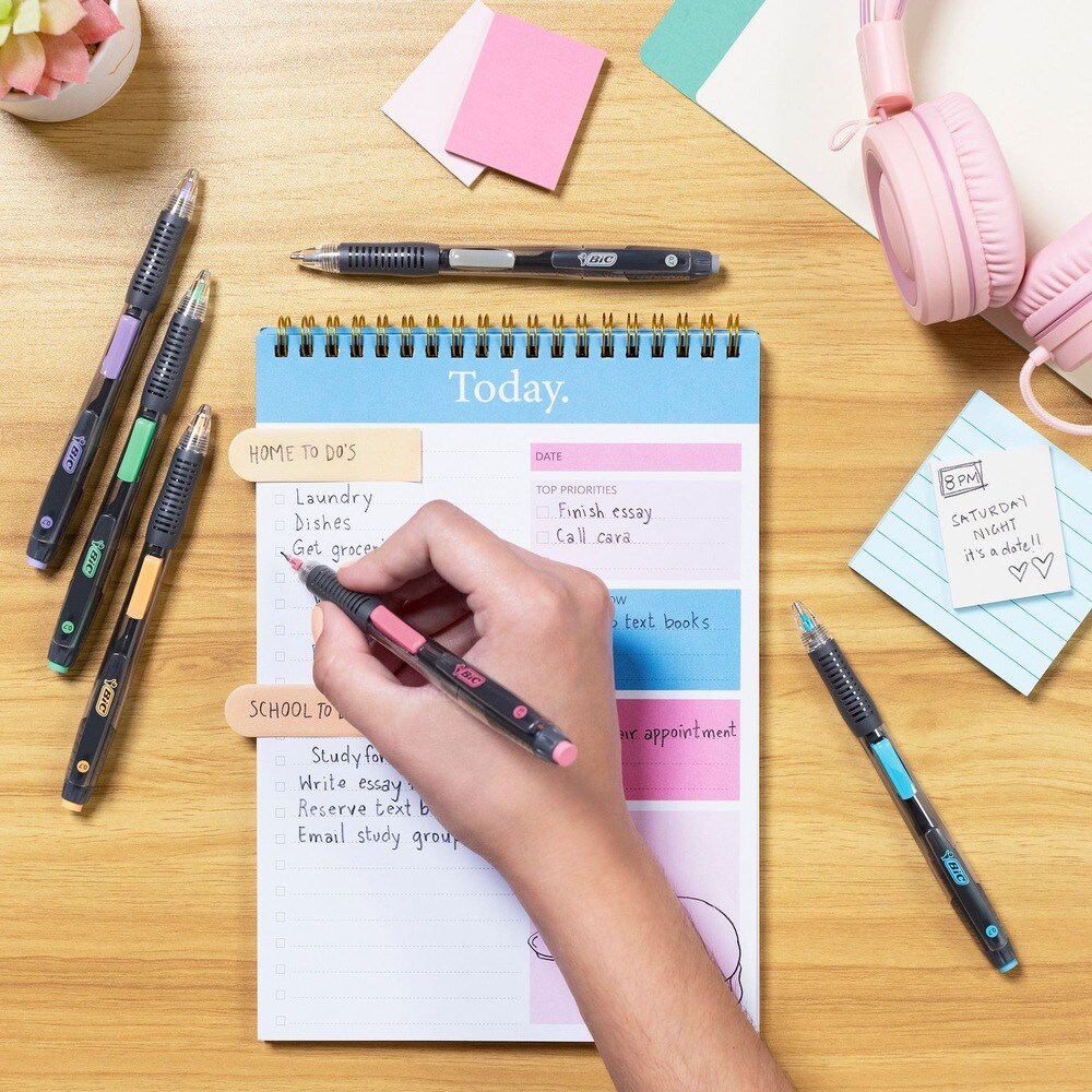 BIC 0.7 mm HB No. 2 Break-Resistant Mechanical Pencils with Erasers - Black Lead/Assorted Barrel Colors (1-Dozen)