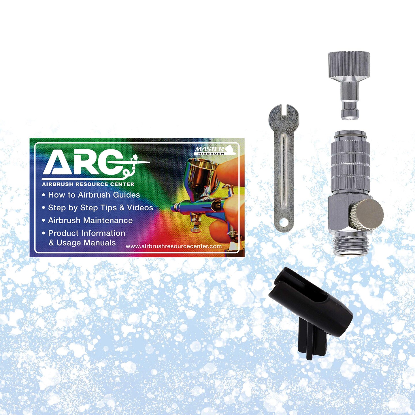 Master Airbrush Cake Airbrush Decorating Kit with Dual-Action Air brush with 1/3oz. Cup and 0.3mm Tip, Mini Compressor, Hose, Storage Case and How-To-Airbrush ARC Link Card