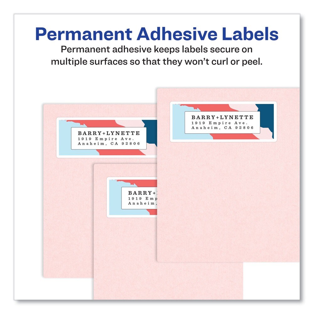 Avery Easy Peel 2 in. x 4 in. Mailing Labels w/ Sure Feed Technology - Glossy Clear (10/Sheet, 10 Sheets/Packt)