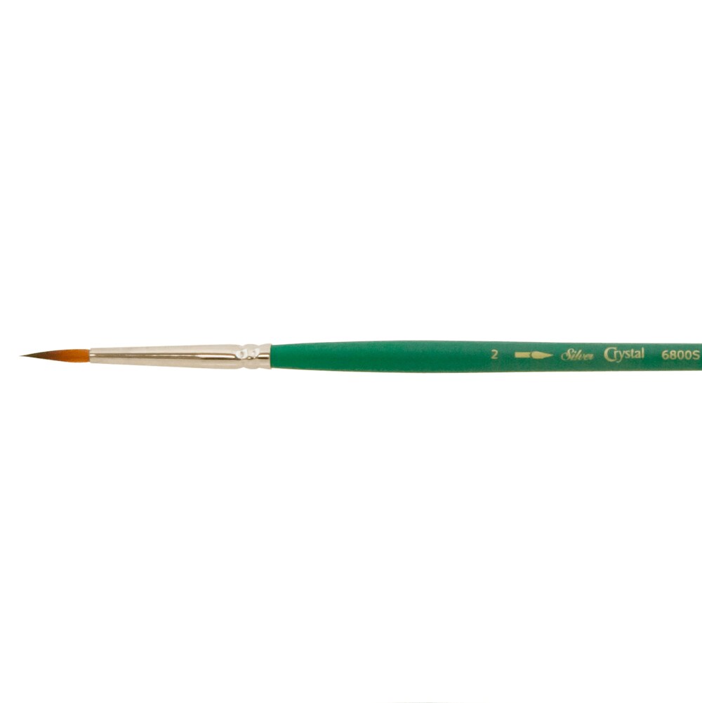 SilverBrush™ Crystal™ Brush Round Size 2 - Crystal Golden Taklon Paint Brush for Water-Based Media