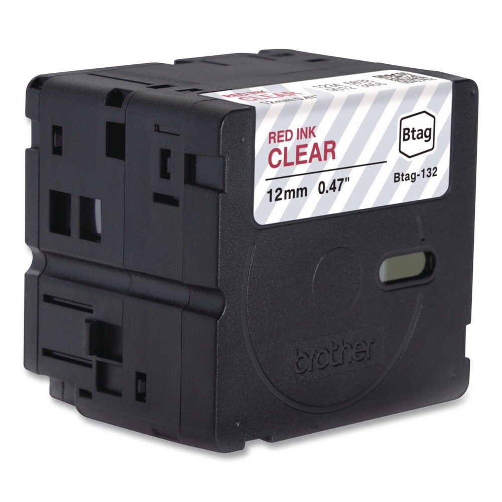 Brother P-Touch 0.47 in. x 13.1 ft. Genuine P-Touch BTAG Label Tapes - Red on Clear