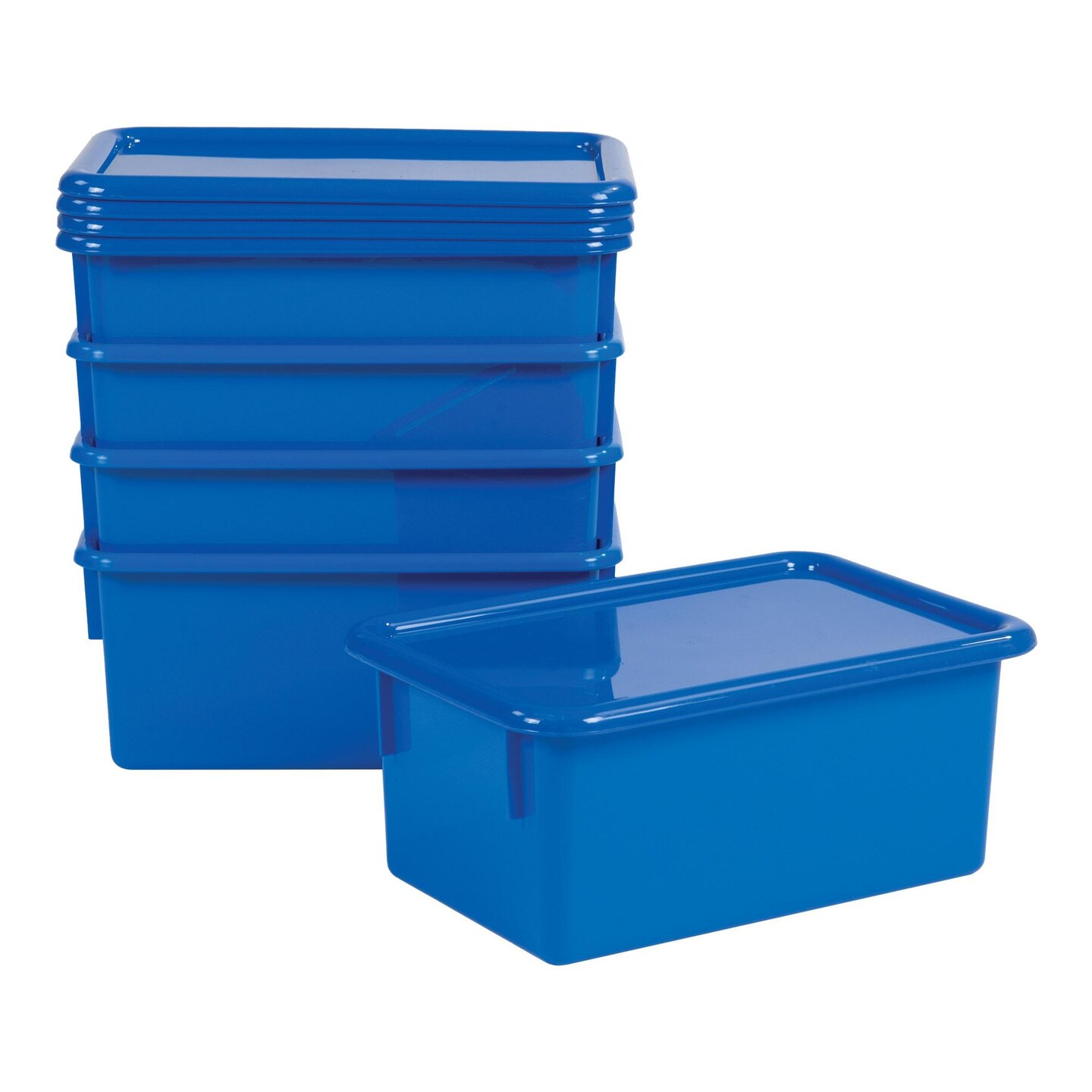 Kaplan Early Learning Company Storage Bins with Lids - Set of 5 - Blue