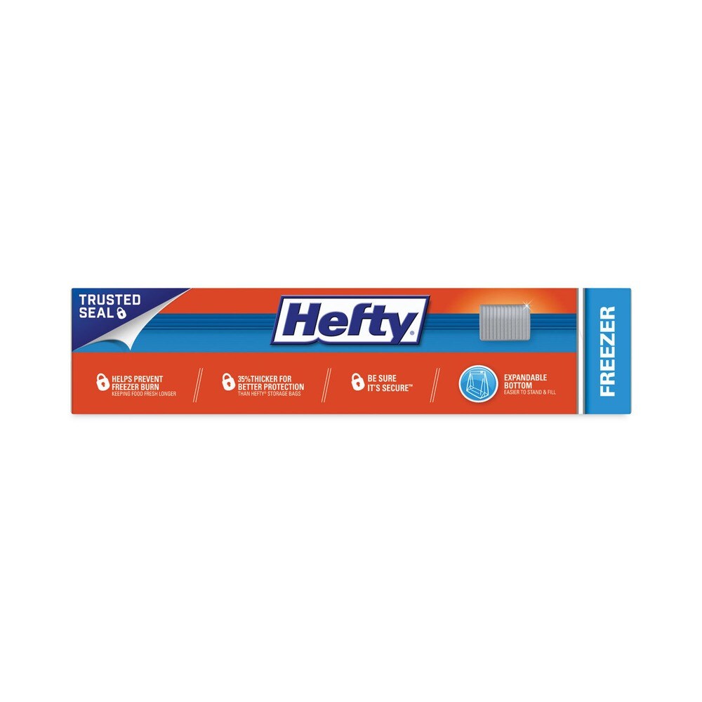 Hefty 10.56 in. x 11 in. 1 Gallon Slider Stand and Fill Freezer Storage Bags - Clear (25/Box)