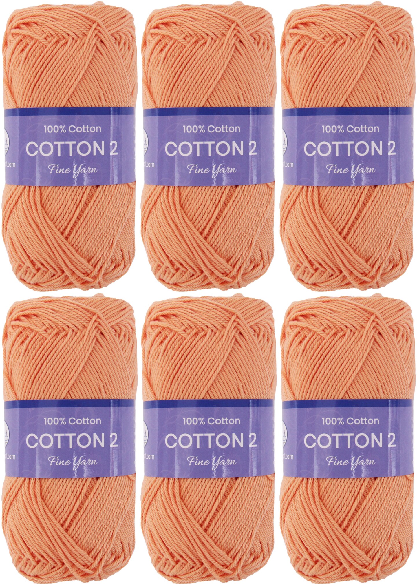 Threadart 100% Pure Cotton Crochet Yarn Size 2 | 50 gram Skeins |165 yds per Skein | Fine #2 | Singles, 3 Packs, & 6 Packs