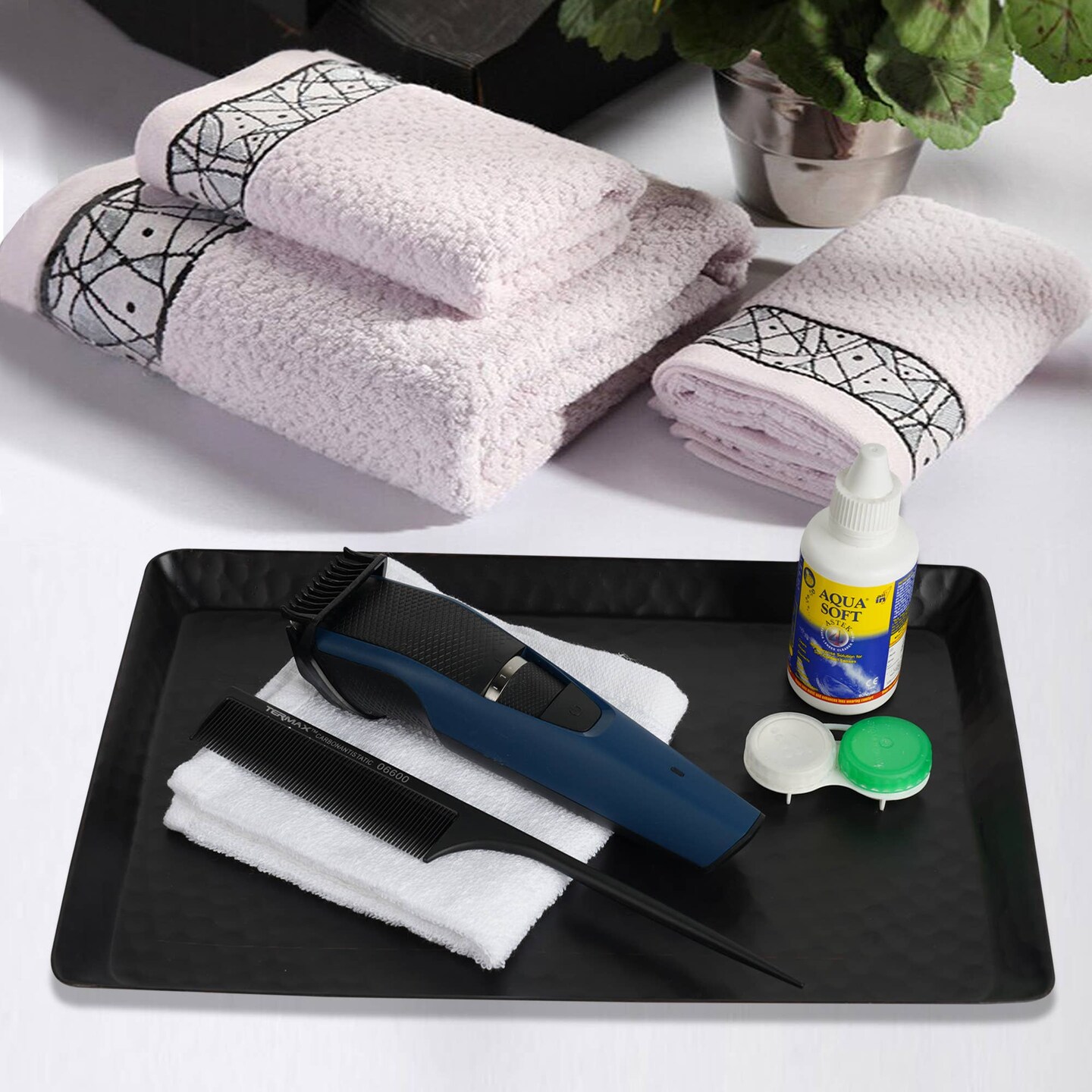 Vanity Tray | Hammered Rectangular Vanity Tray with Padded Bottom | Oil Rubbed Bronze | Stylish & Durable