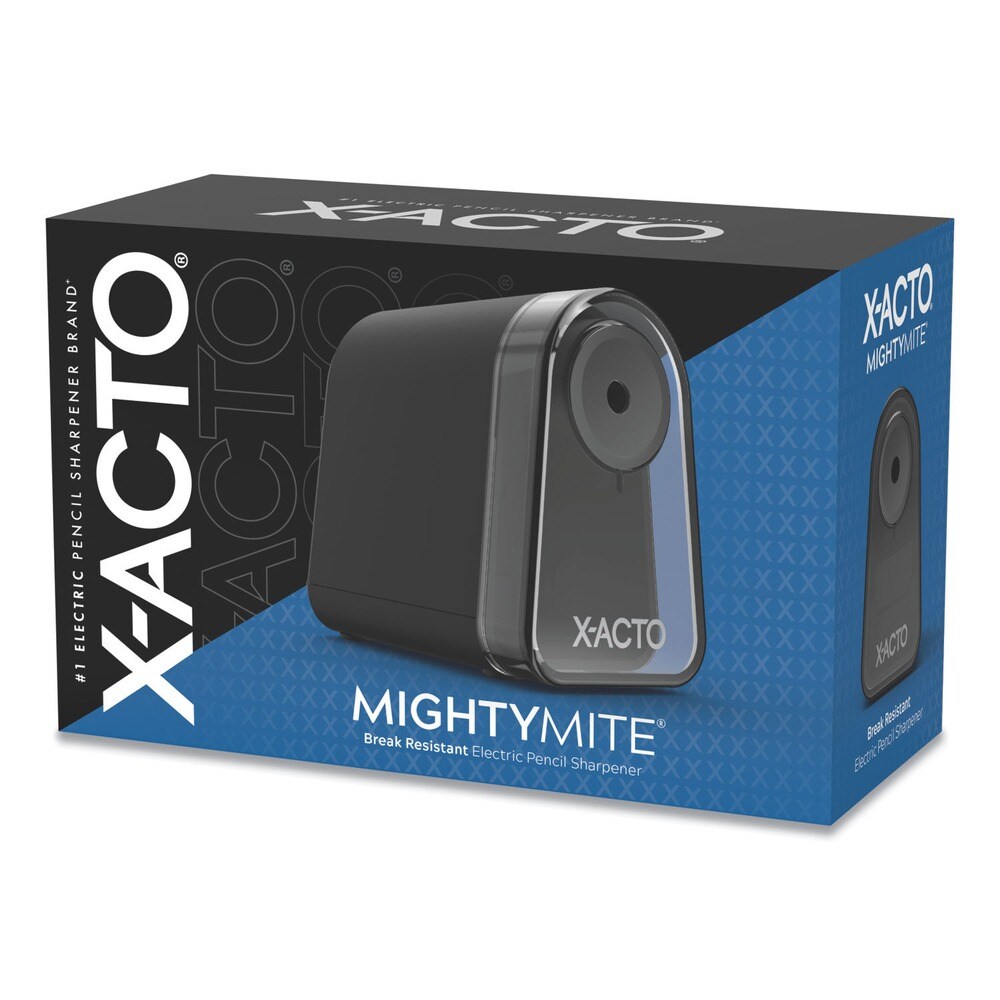 X-ACTO 3.5 in. x 5.5 in. x 4.5 in. AC-Powered Mighty Mite Home Office Electric Pencil Sharpener - Black/Gray/Smoke