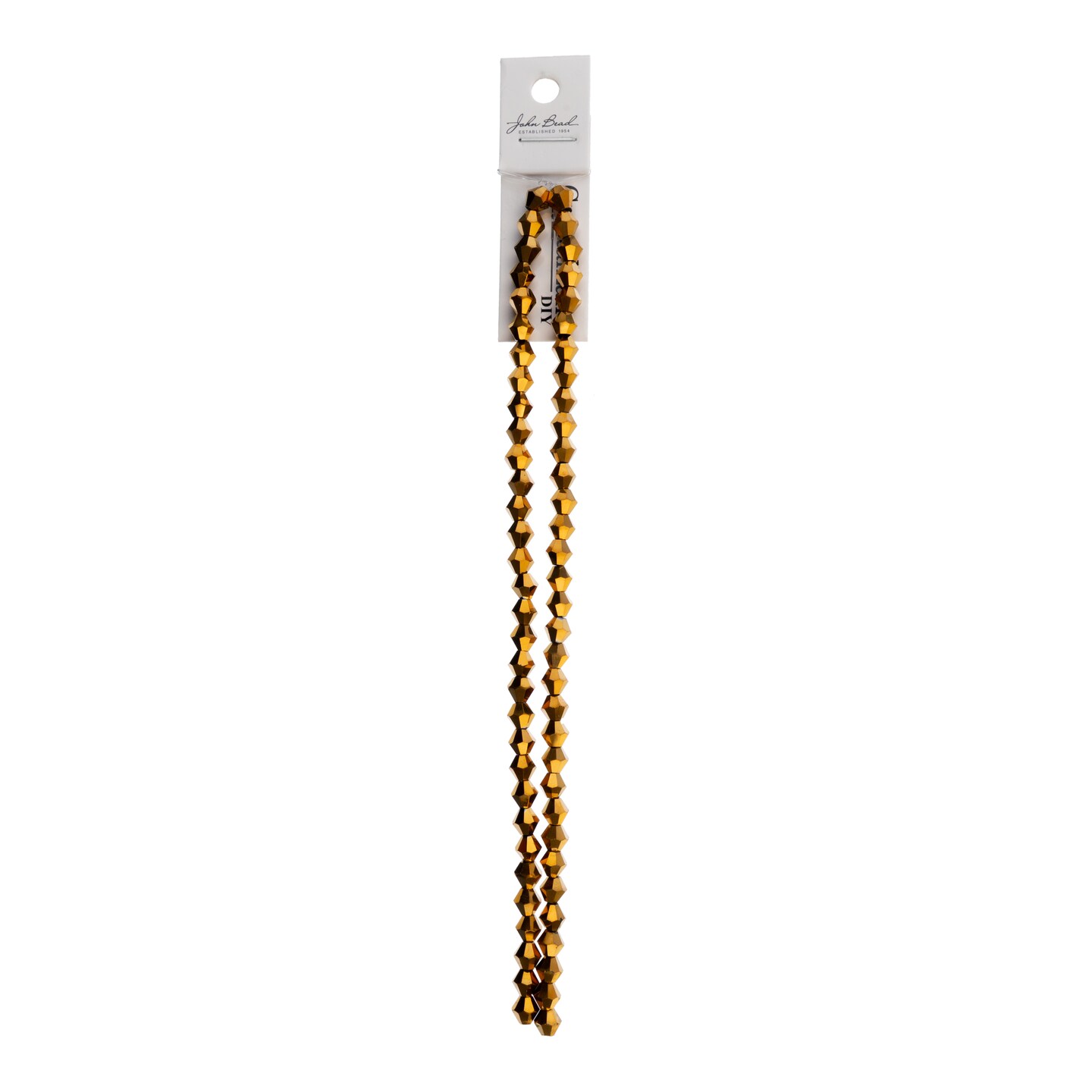 Crystal Lane DIY 2-Strand 7in Opaque Iris Finish Glass Bicone Bead Strands