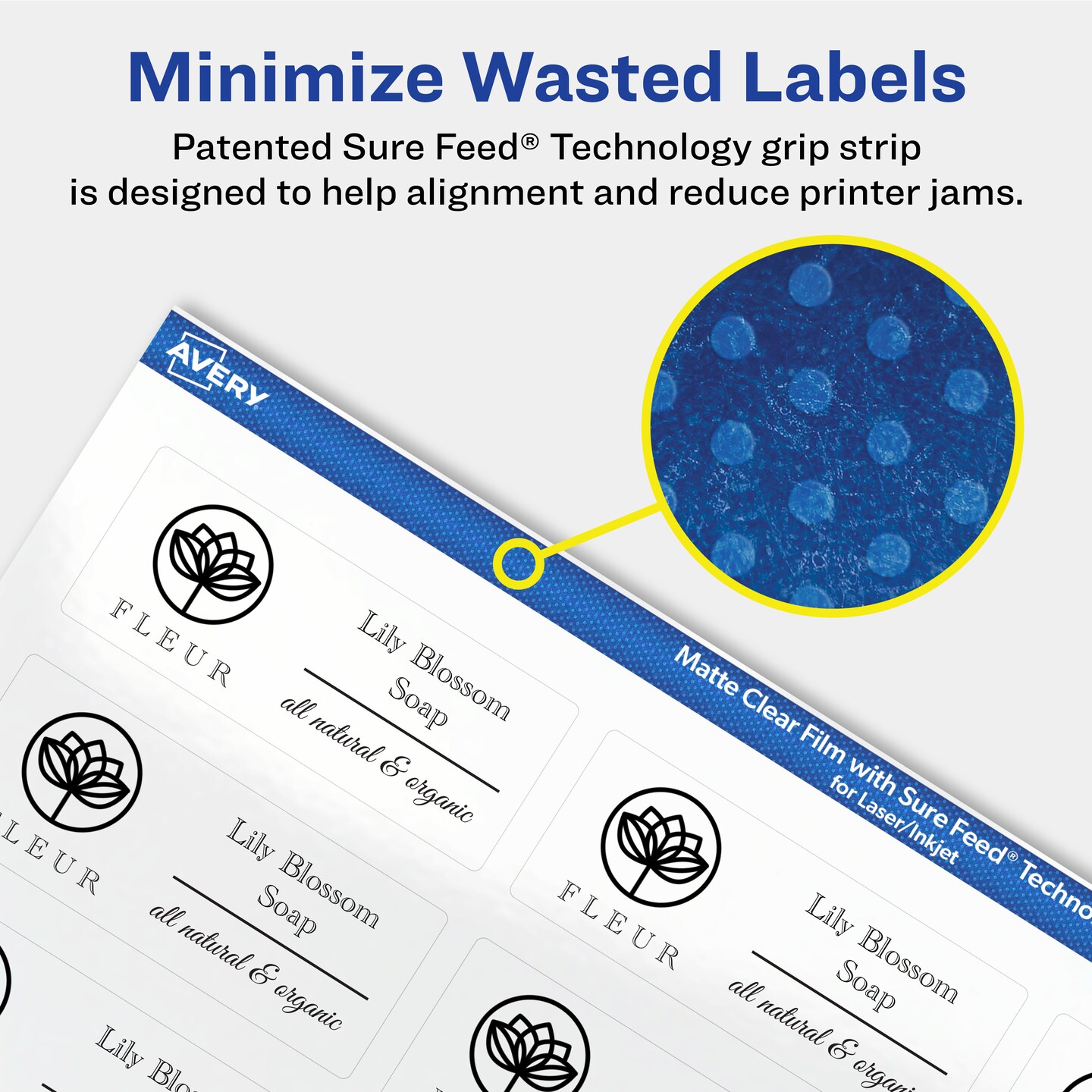 Avery Matte Clear Labels,  1&#x22; x 2-1/2&#x22; Rectangle