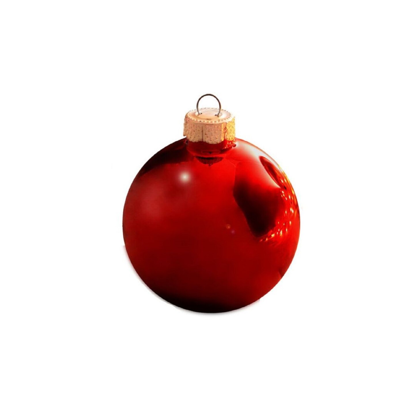 Whitehurst Shiny Glass Christmas Ball Ornaments - 3.25" (80mm) - Red - 8ct