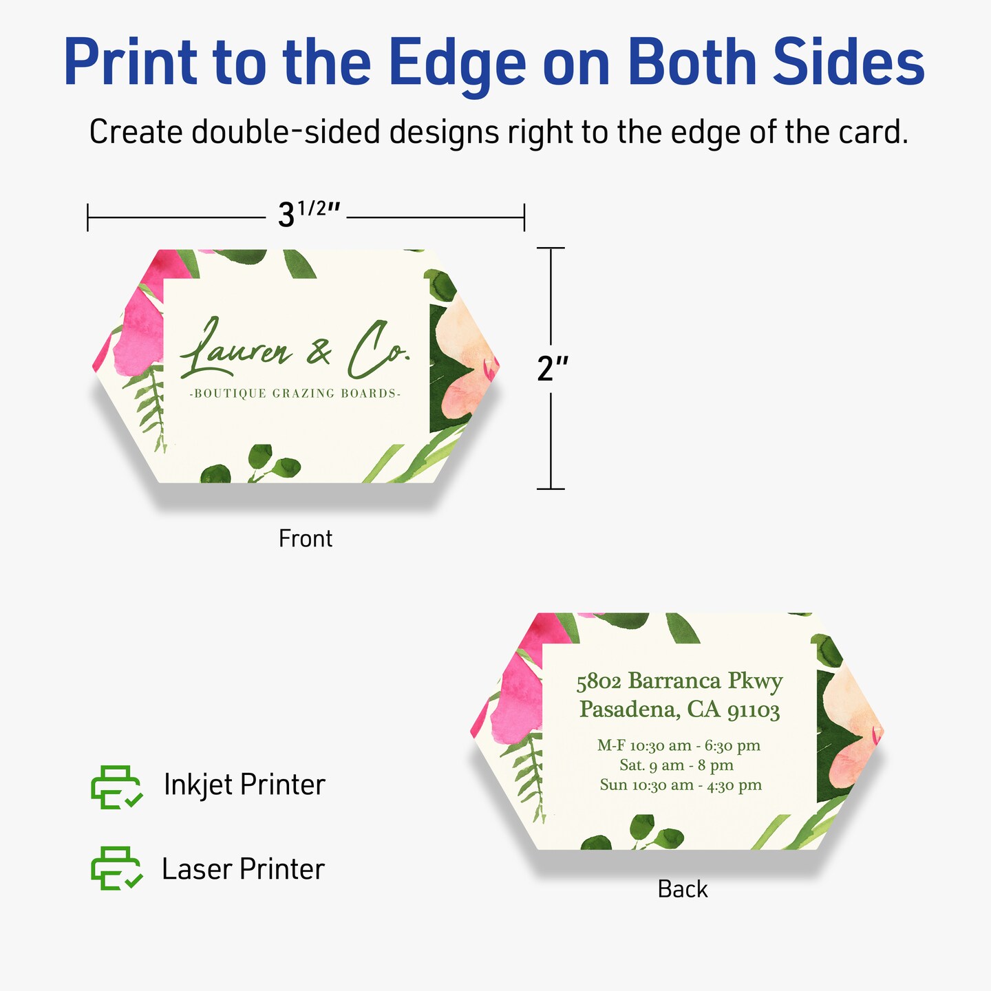 Avery Printable Geo Business Cards, Sure Feed Technology, 2" x 3-1/2", Matte Ivory Cardstock, Print-to-The-Edge, Laser/Inkjet Printable, 80 Total