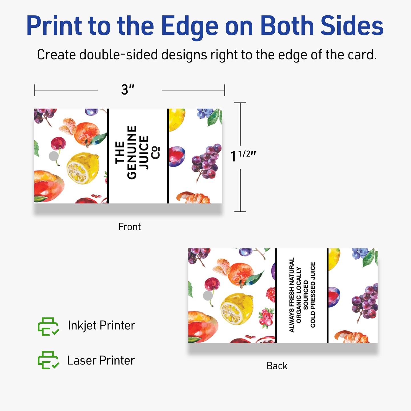 Avery Printable Rectangle Price Tags, Sure Feed Technology, 1-1/2" x 3", Matte White Cardstock, Print-to-The-Edge, Laser/Inkjet Printable, 100 Total