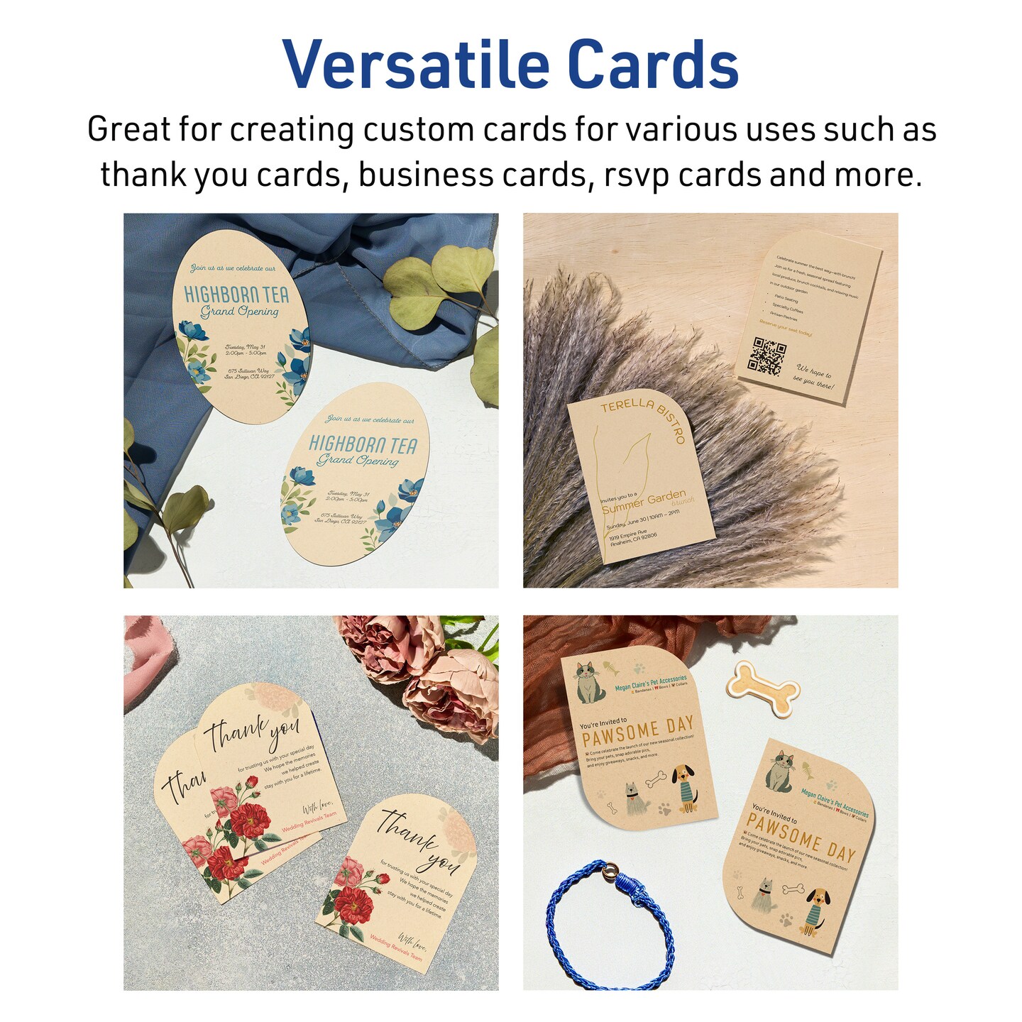 Avery Printable Oval Flat Cards, Sure Feed Technology, 4" x 6", Matte Kraft Brown Cardstock, Print-to-The-Edge, Laser/Inkjet Printable, 20 Total, Great for Product Branding, Marketing, and More