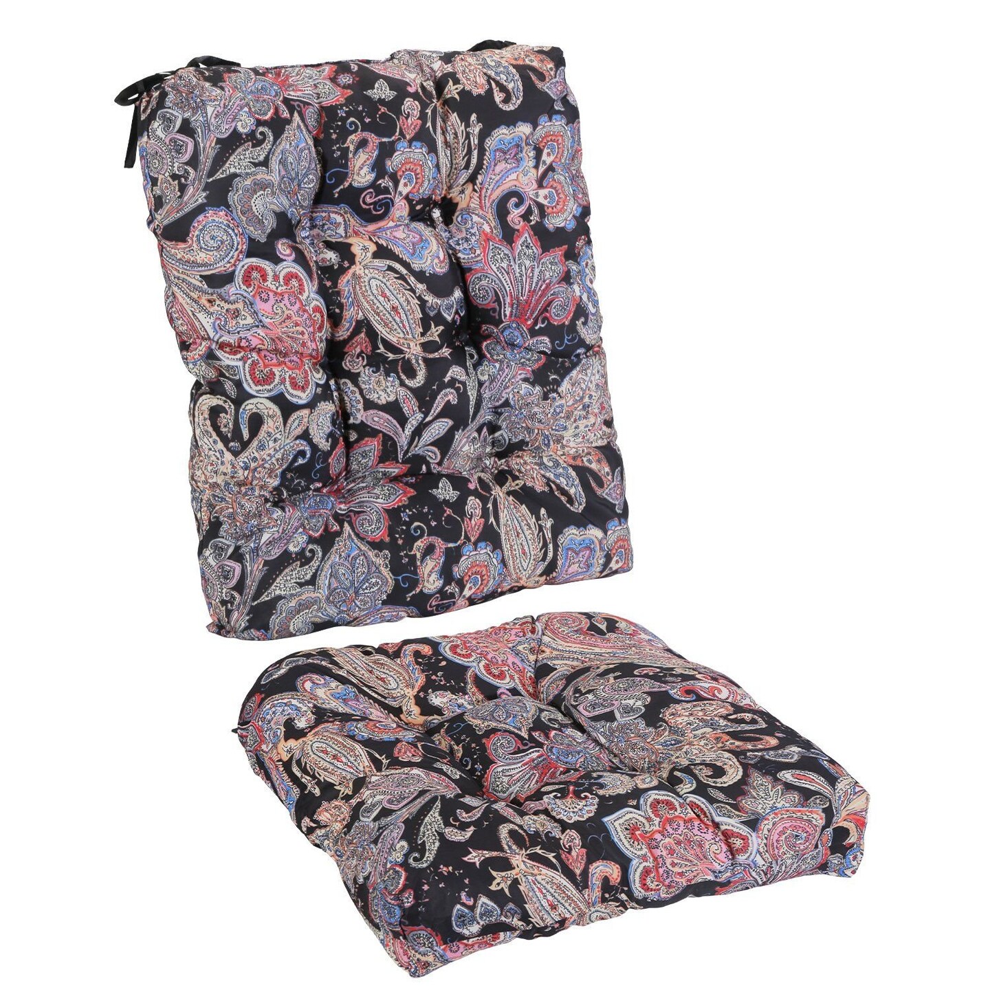 Edge Collections - 3.54" x 3.54" - Multicolor - Waterproof Rocking Chair Cushion Set - 2 Piece