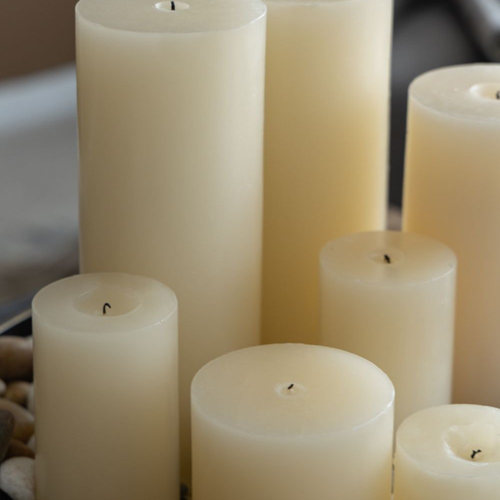 Edge Collections - Beige - Soy Candle Company Unscented Soy Wax Candle - 2 Set