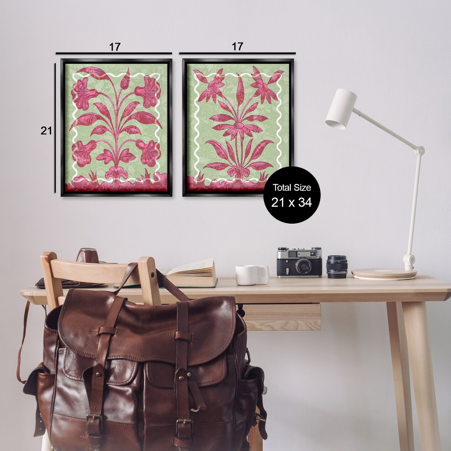 Stupell Industries Pink & Green Vintage Botanicals 2pc Floating Frame Set By Lil' Rue
