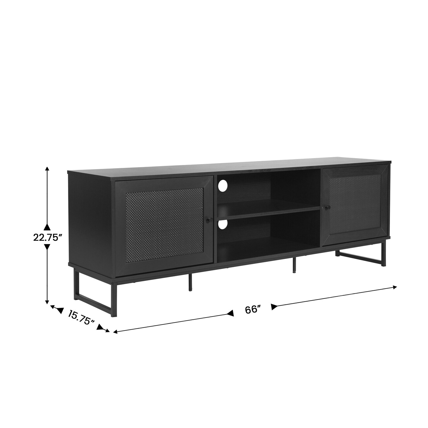Merrick Lane Burkett 65" Mid-Century Modern TV Stand Made with Durable Engineered Wood Accommodates up to 70" TV's