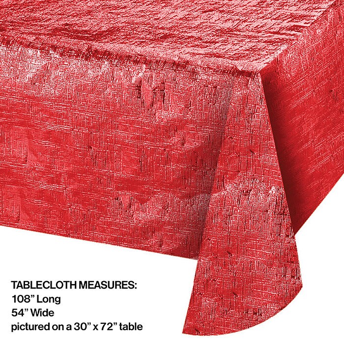 12 pc Bulk Red Metallic Table Covers